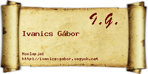 Ivanics Gábor névjegykártya